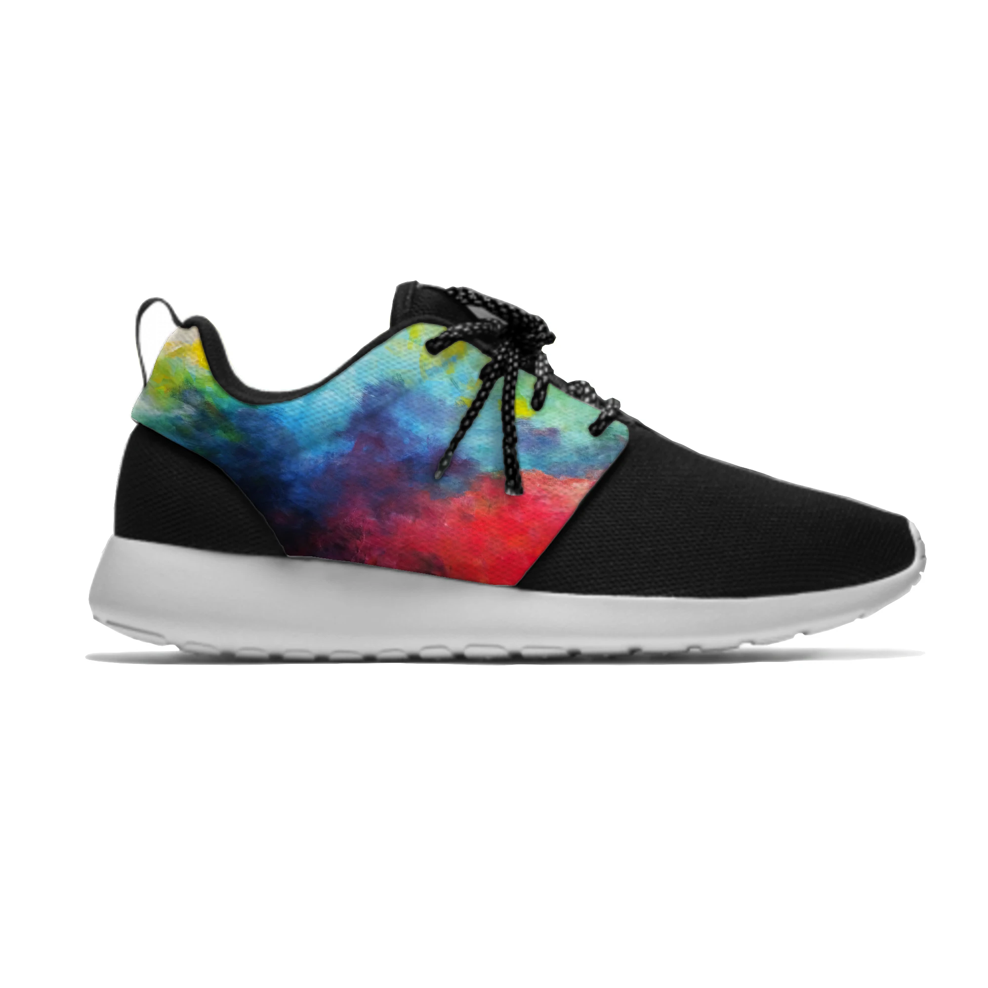 

Abstract multicolor waves digital art New Arrive Lightweight Sport Running Mesh Shoes Men Women Casual Breathable Sneakers