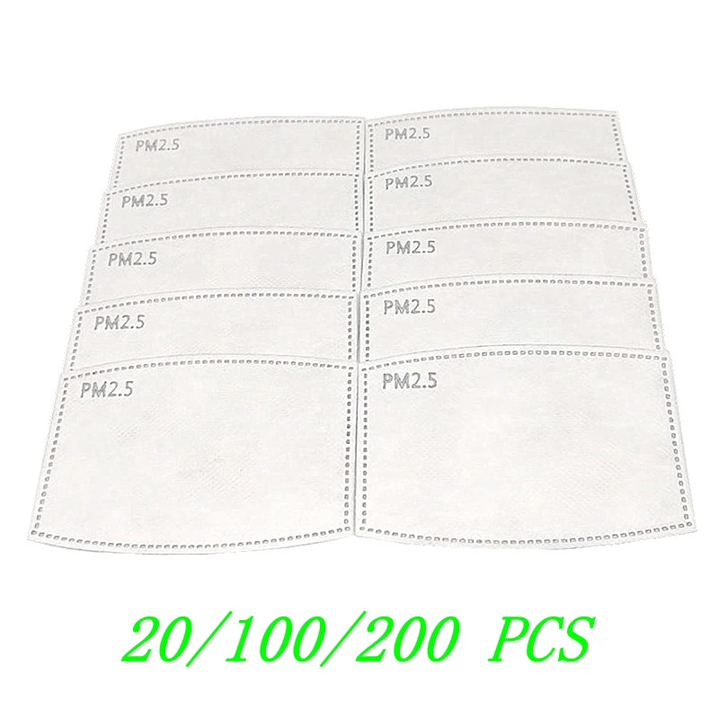 

20-200 шт. PM2.5 фильтра с активированным углем Бумага лицевая маска Здравоохранение для взрослых и детей в виде Pm25 5-ти слойной фильтры Быстрая д...
