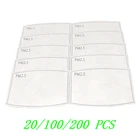 20-200 шт. PM2.5 фильтра с активированным углем Бумага лицевая маска Здравоохранение для взрослых и детей в виде Pm25 5-ти слойной фильтры Быстрая доставка