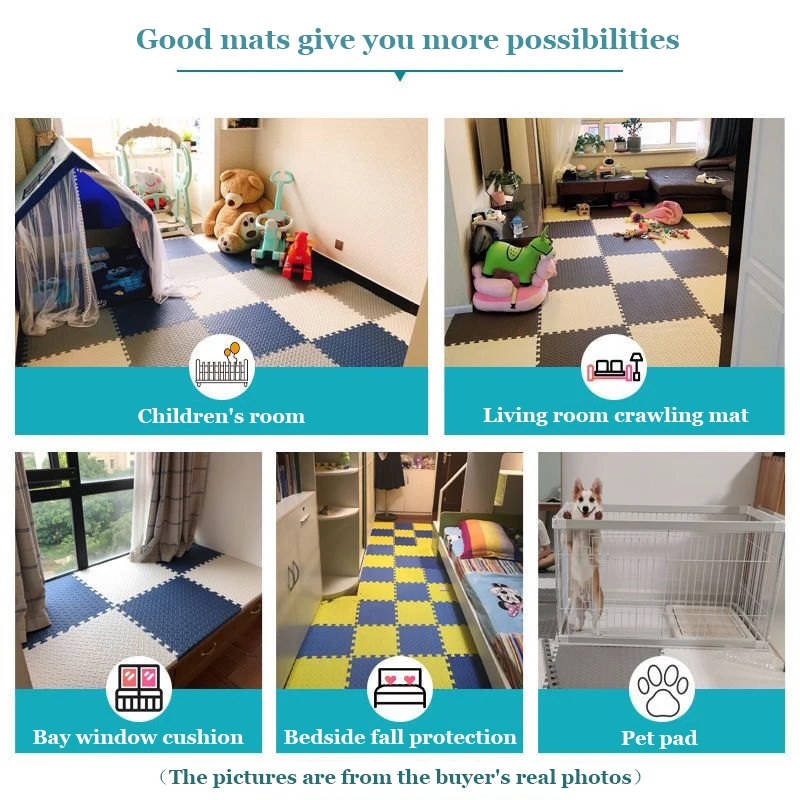 

Latest Color Baby Foam Crawling Mat Children EVA Educational Toys Kids Soft Floor Game Mat Chain Fitness Brick Gym Game Carpet