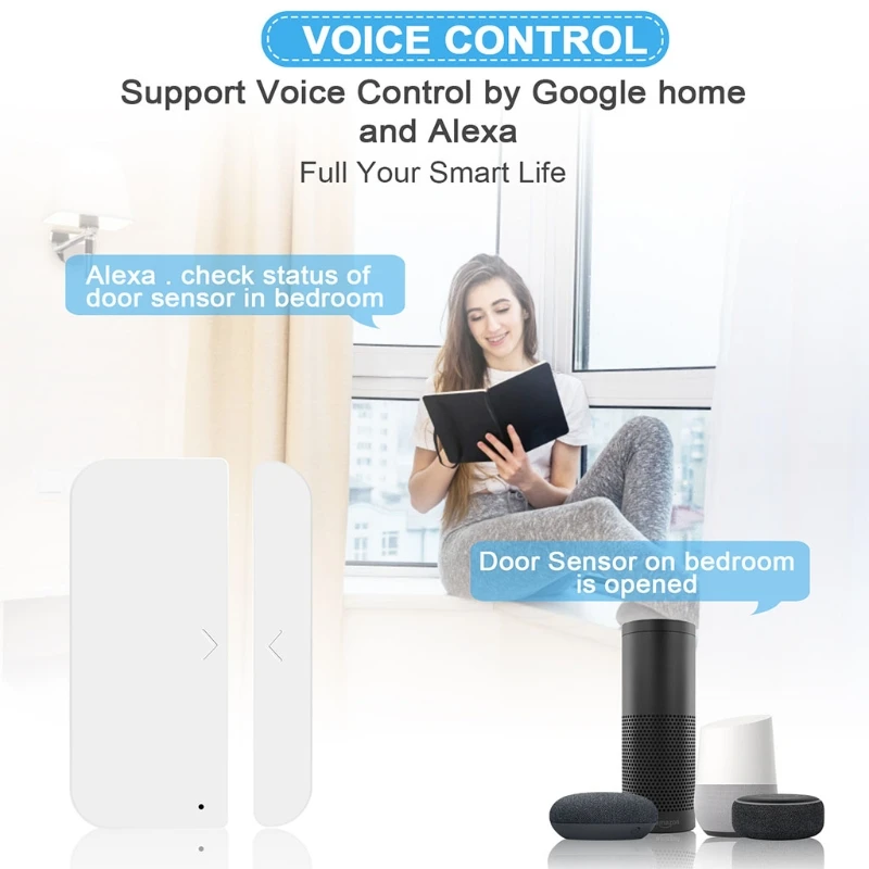 

Wireless WiFi Door Window Sensor TUYA Smart Alarm with Free Notification APP Control Home Security Alarm System