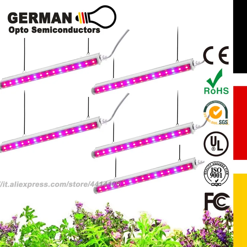 5 Pack LED Grow Light , 100W (5 x 20W)  T5 Grow Lights Strip Grow Lamp Bar for Indoor Tent Greenhouse Gardening Hydroponics