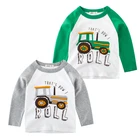 Футболка для маленьких мальчиков с рисунком трактора, хлопковые качественные топы для малышей, футболки, осенняя одежда для детей с длинным рукавом