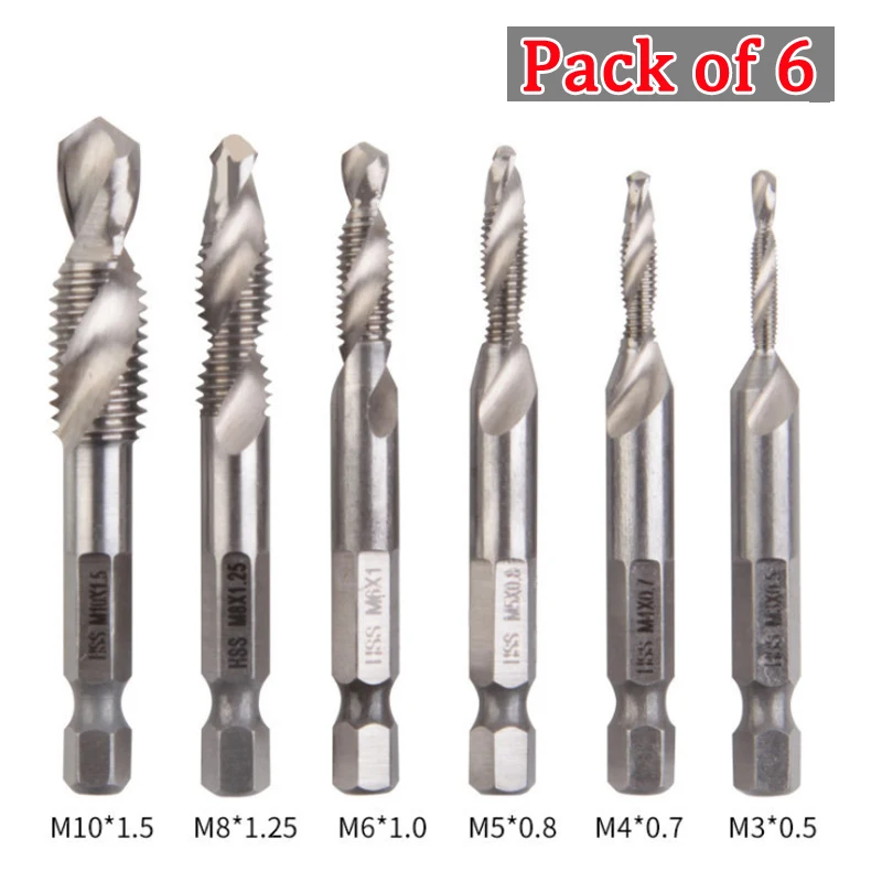 6 шт. шестигранная ручка для сверления металла бетона дерева | Инструменты