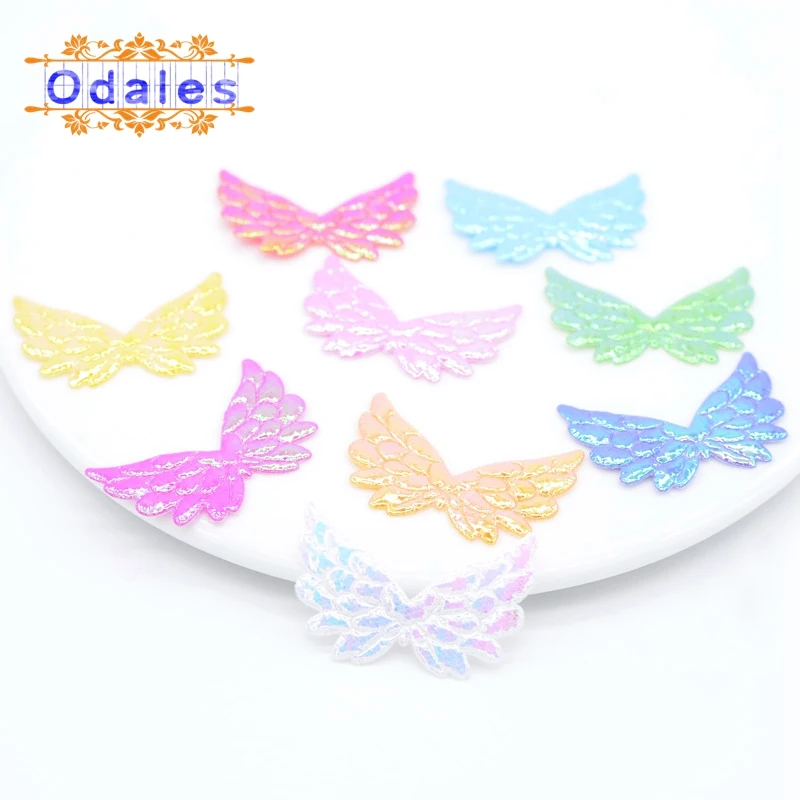 50 шт./лот блестящая аппликация в виде крыла ангела двусторонние нашивки сделай