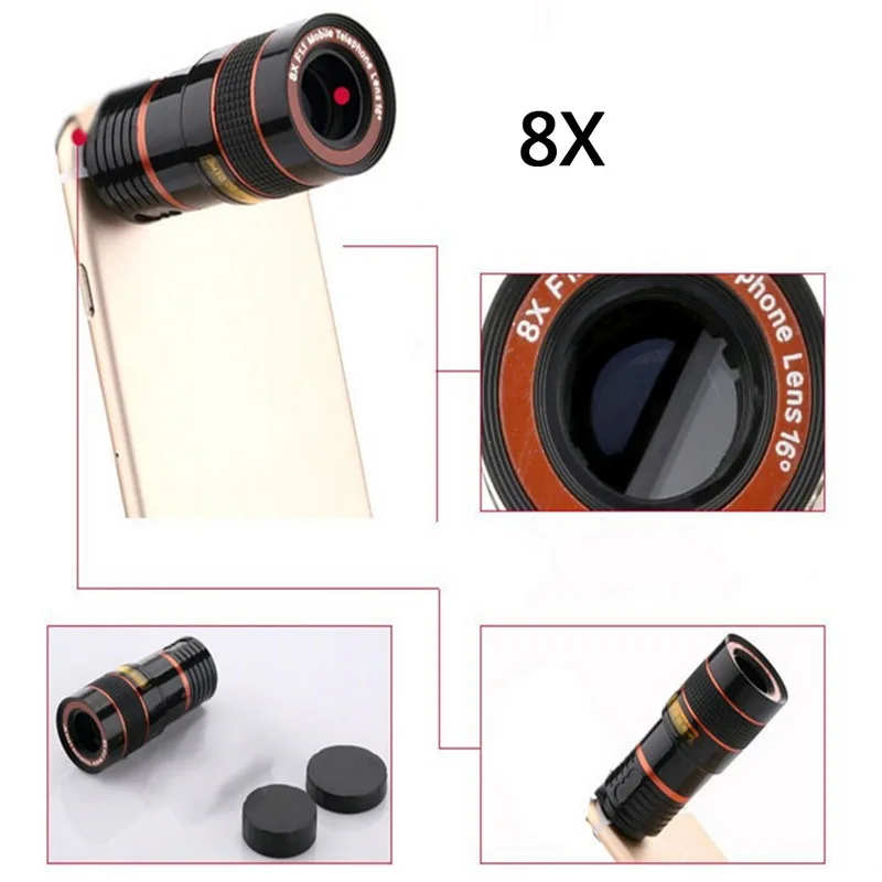 8X 12X Telephoto Mobile Phone Lens Zoom External With Universal Clip For Smartphone Dropshipping | Мобильные телефоны и