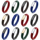 Браслет плетеный из кожи для мужчин и женщин, стильное Ювелирное Украшение ручной работы с застежкой из нержавеющей стали в стиле панк