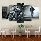 Модульная картина, 5 шт., постер на мотоцикл и автомобиль, настенный художественный декор, холст, HD печатные Масляные картины для гостиной, Современное украшение для дома