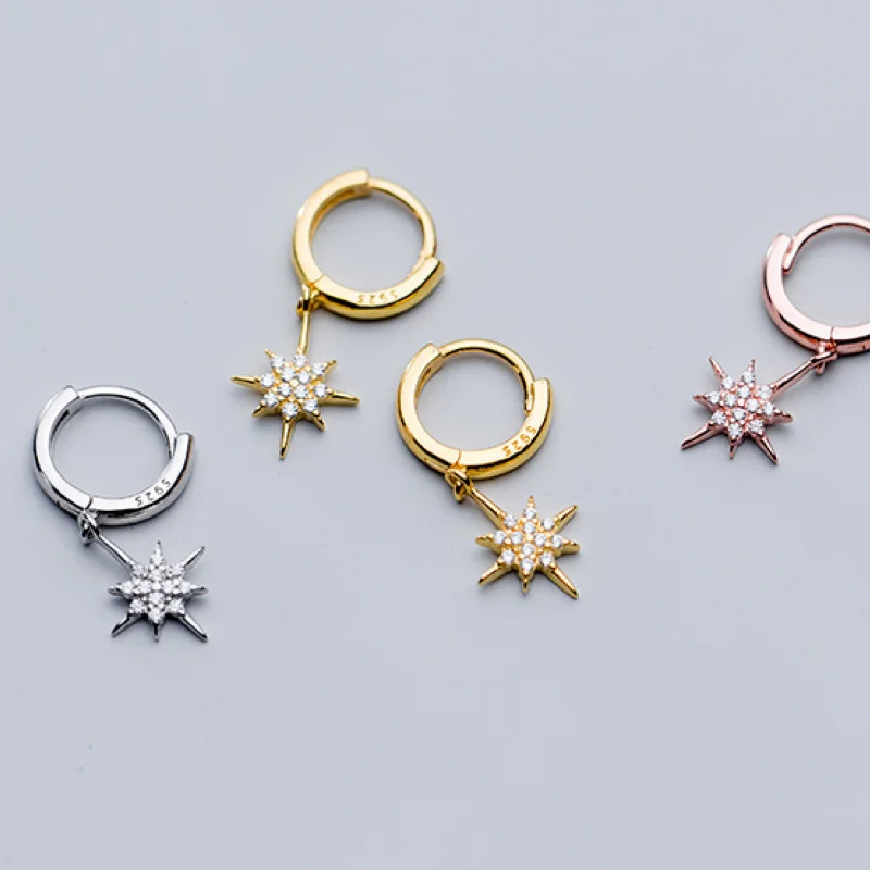 Женские корейские серьги кольца из настоящего стерлингового серебра 925 пробы