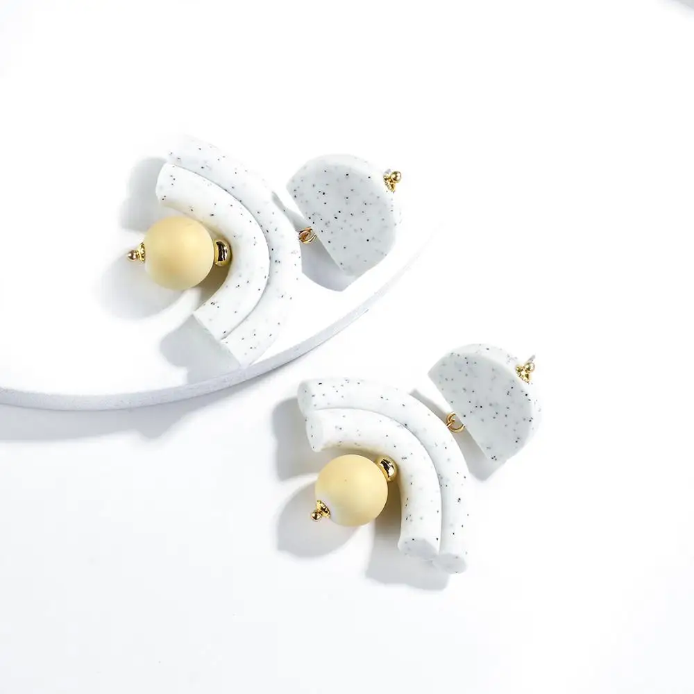 AMORCOME уникальный дизайн бежевый серьги с подвесками в виде шара ручная работа