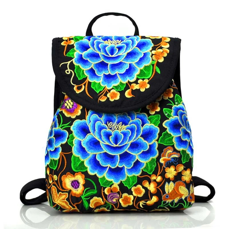 

Ladies Backpack Chinese Ethnic Style Retro Canvas Bag Embroidered Bag Rucksack for Women