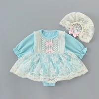 baby bodysuits little baby girls one piece long sleeve lace christening baptism tutu skirtshat 2pcsset baby outfit