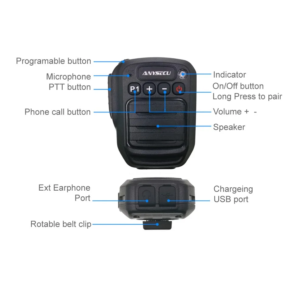 2020 New Bluetooth PTT Microphone HB980 Support Android Moblie Phone work with Zello Application | Мобильные телефоны и