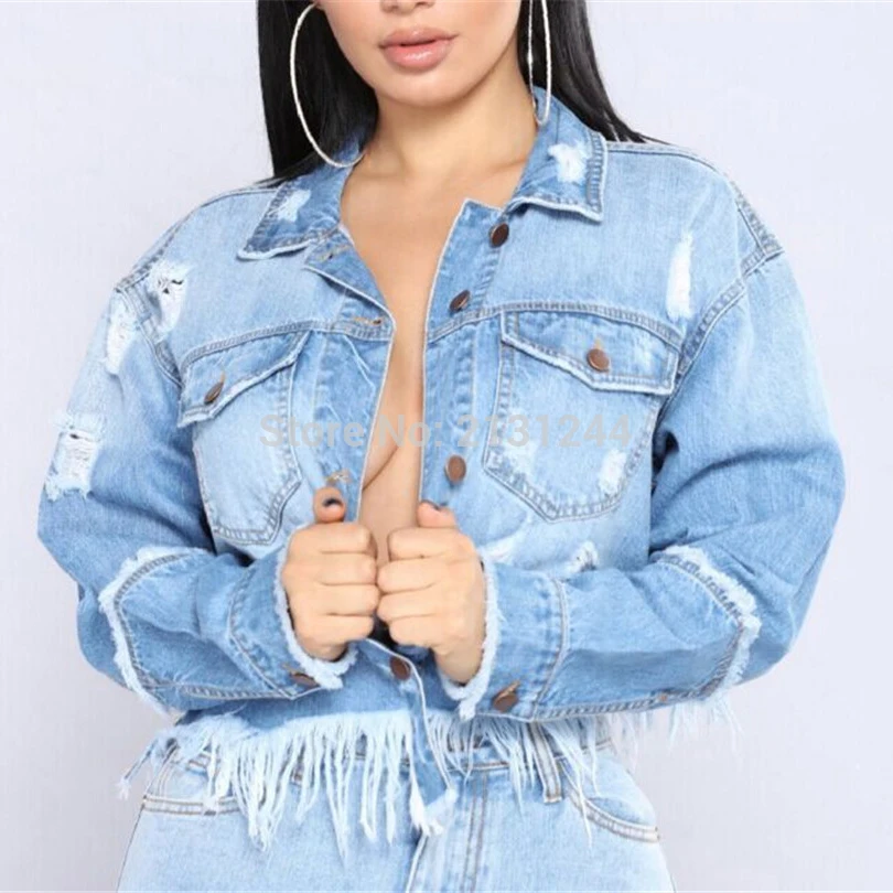 2018 новый стиль брендовая Модная Повседневная стильная женская джинсовая куртка