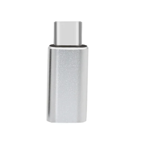 silver Type c адаптер 8 Pin Женский к type-c Мужской адаптер USB C кабель конвертер Зарядка для Xiaomi mi6 mi5 huawei P9 - Цвет: silver