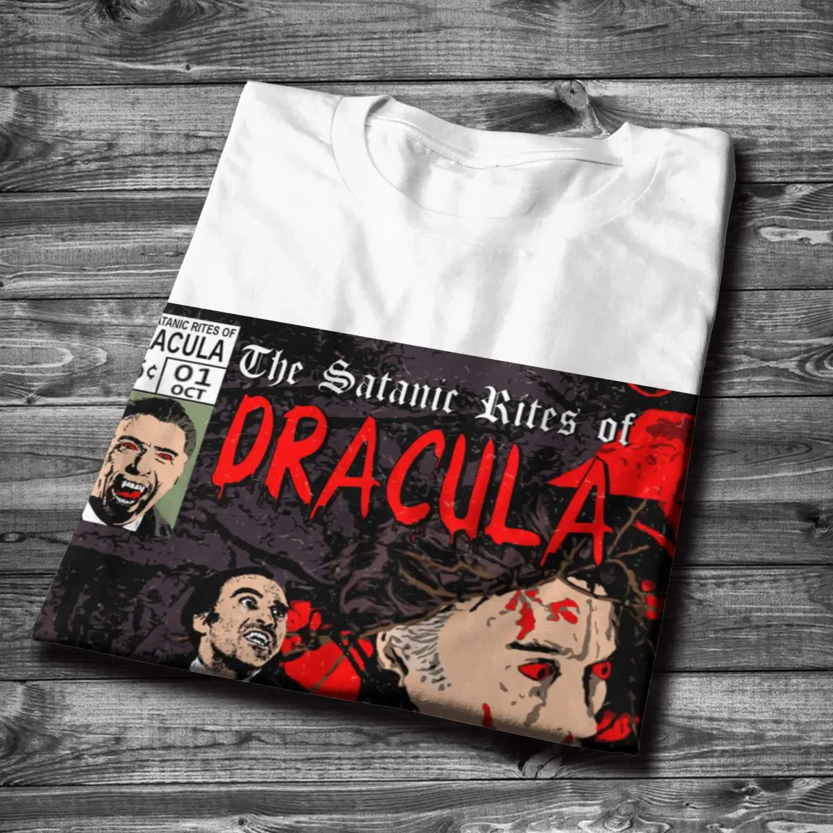 Сатанинский обряд Дракула футболка Классический круглый вырез графический