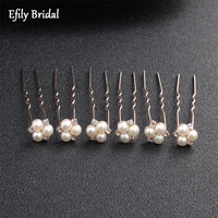 efily 6pcslot pearl bridal hairpins rhinestone wedding hair clip bride accessories women headpiece hair jewelry bridesmaid gift
