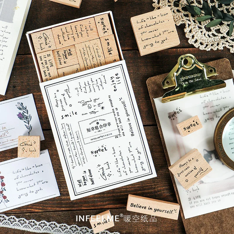 1 комплект Винтаж английская поэзия глава декоративная печать деревянный