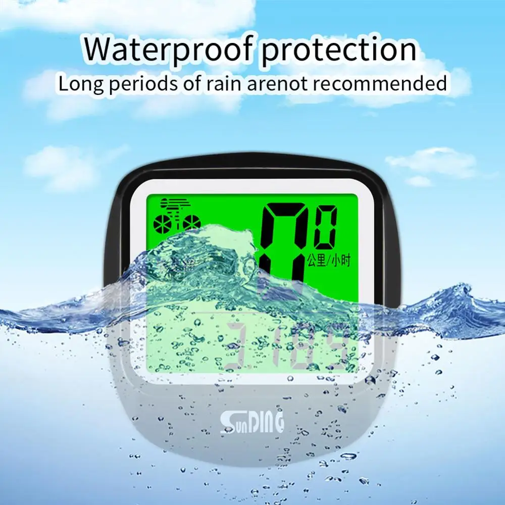 Sunding Водонепроницаемый Горный велосипед MTB провод GPS ЖК дисплей цифровой датчик