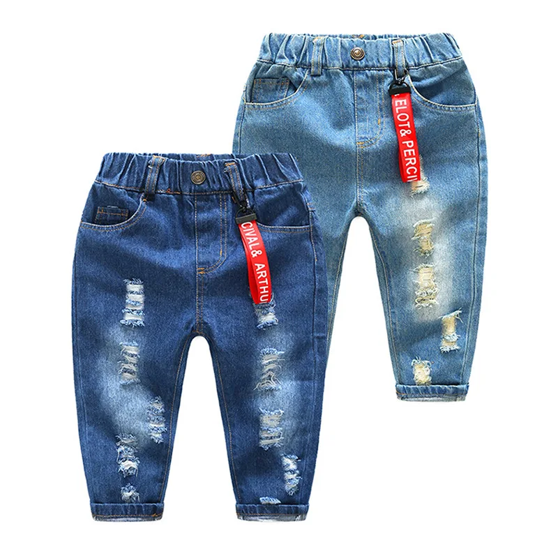 

2-7Yrs Boys Ripped Jeans Child Denim Pants Loose Jeans for Kids Fashion Children Spring Autumn Clothing Kid Clothes Boy Clothing