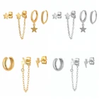 Серьги-гвоздики MC 4 шт.компл. в стиле бохо женские, простые классические украшения для ушей в стиле Звезд, Луны, змеи, подарочный набор для новогодней леди