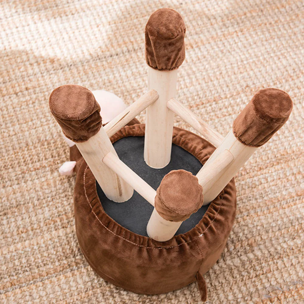 

Wooden Small Stools Kids Stool Bench Home Sofa Stool Cloth Art Living Room Tea Table Creative Cartoon Sitting Baby stool