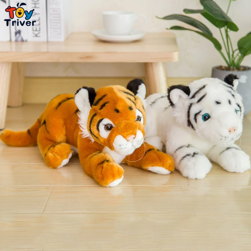 1 шт. белый желтый тигр плюшевая игрушка тривер мягкие животные кукла малыш дети