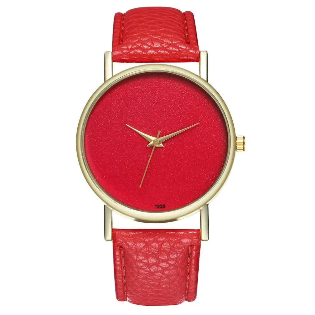 Женские Классические кварцевые наручные часы с большим красным циферблатом