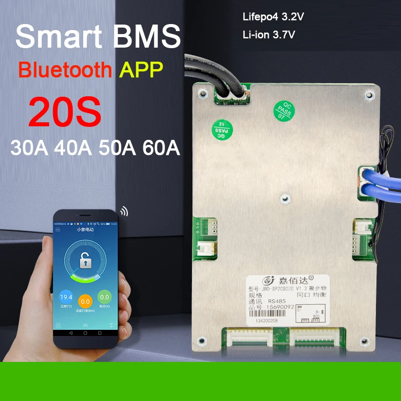 Защитная Плата Smart 20S 72 В 60 А для литий ионных и литиевых аккумуляторов Lifepo4 баланс