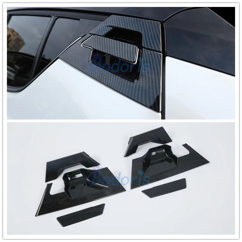 rear door handles Для Toyota C-HR CHR C HR углеродное волокно противотуманная фара ручка боковое крыло заднего вида крышка автомобиля Стайлинг Аксессуары - Цвет: rear door handles