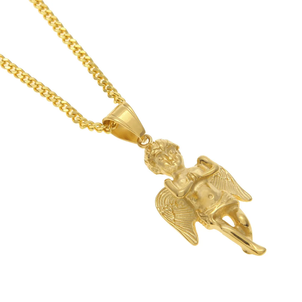 Цепочка с подвеской в виде ангела Мужская креативное ожерелье из сплава под