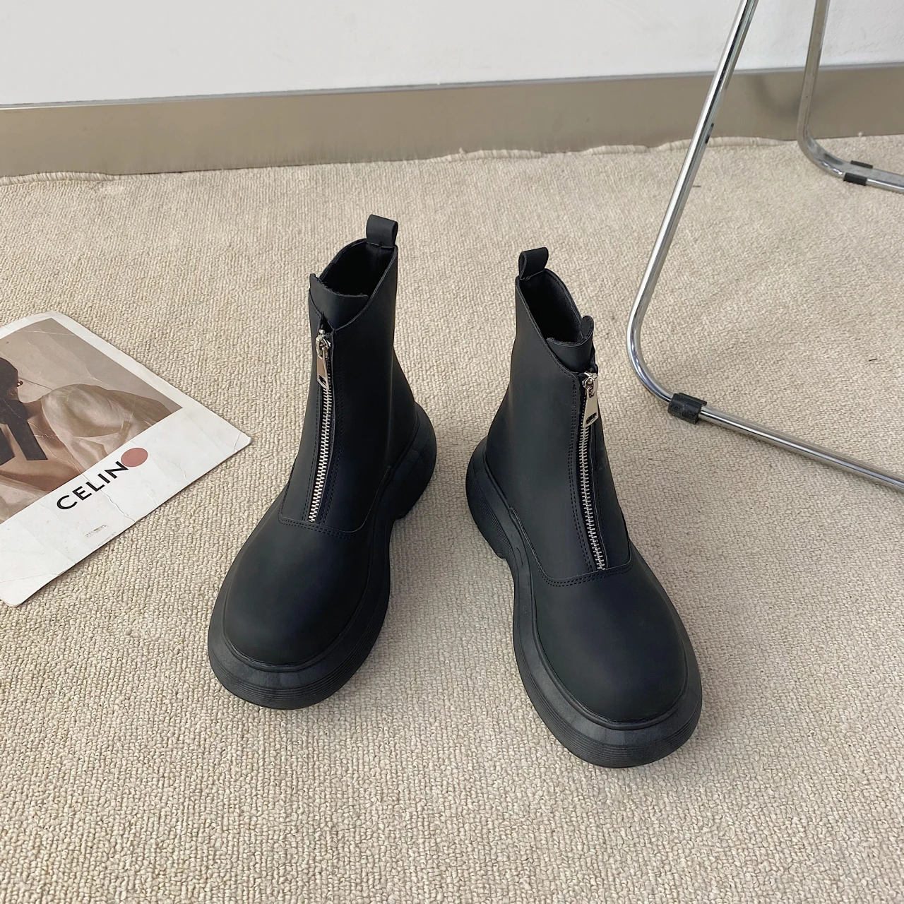 

Elastic Band Riding Boots Women 2021 Platform Boots Height Increasing Shoes Women Slip on Botas Thicken Soled Stretch Sock Boots