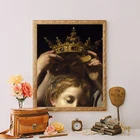 Портрет женщины короны, измененные художественные принты, античная Настенная картина, ВИНТАЖНЫЙ ПЛАКАТ, галерея, украшение, эклектическая настенная Картина на холсте
