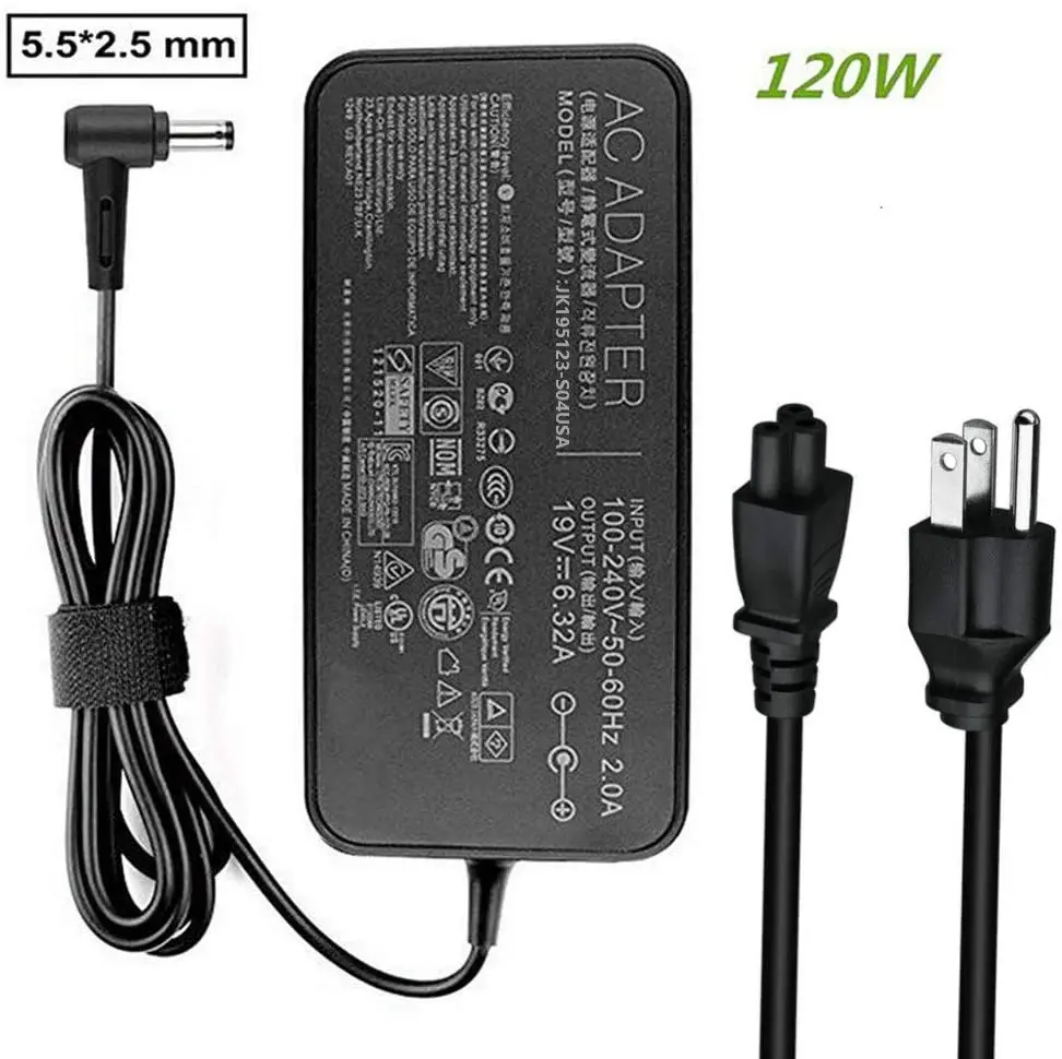 

Huiyuan Fit for New 19V 6.32A 120W Charger Fit for Asus FX504 UX510UW N56J N56VM N56VZ N750 Laptop Adapter AC Power