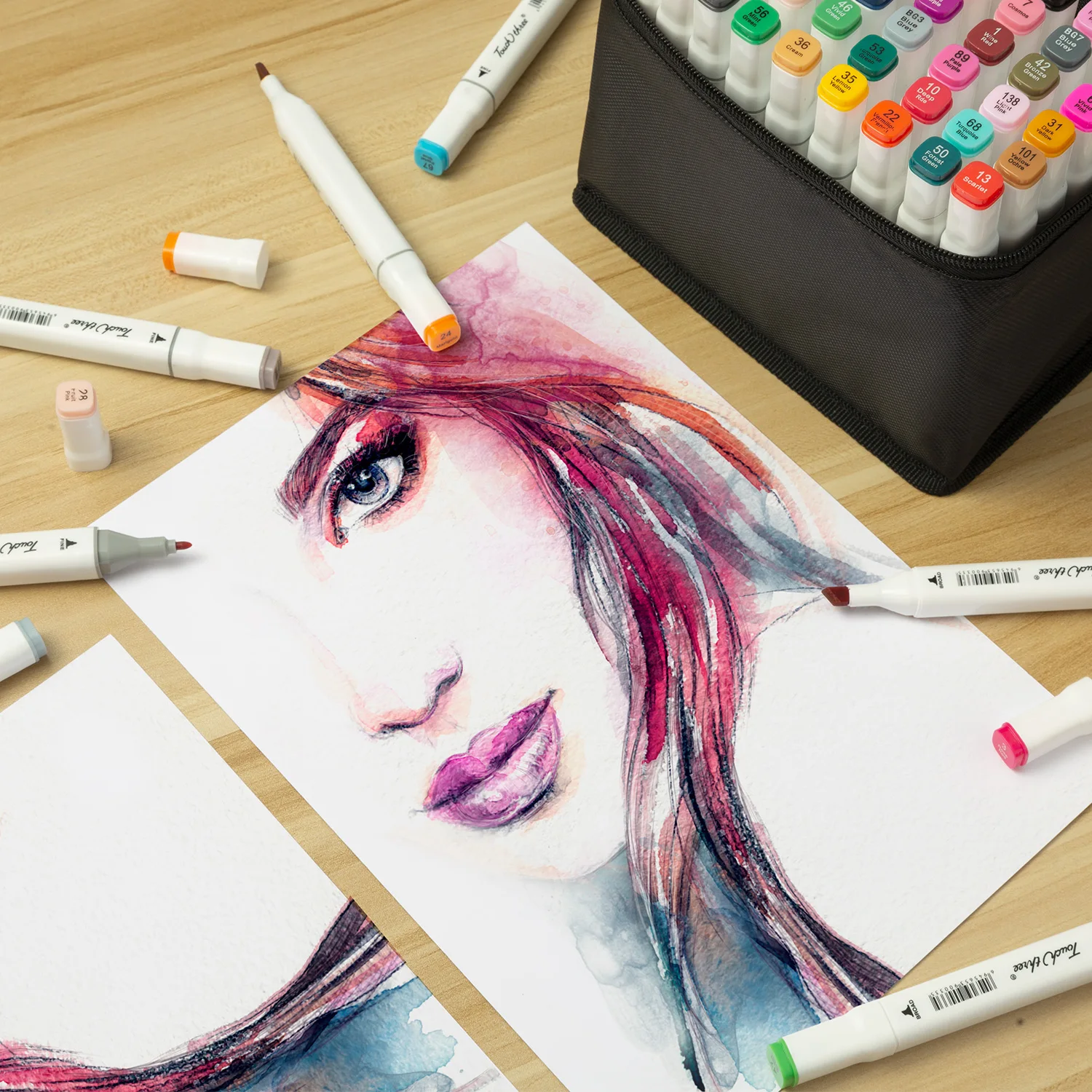 Marker Pens Dual Tip Colored Artist Markers Professional for Art Sketch Coloring Books Painting Manga and Design | Канцтовары для