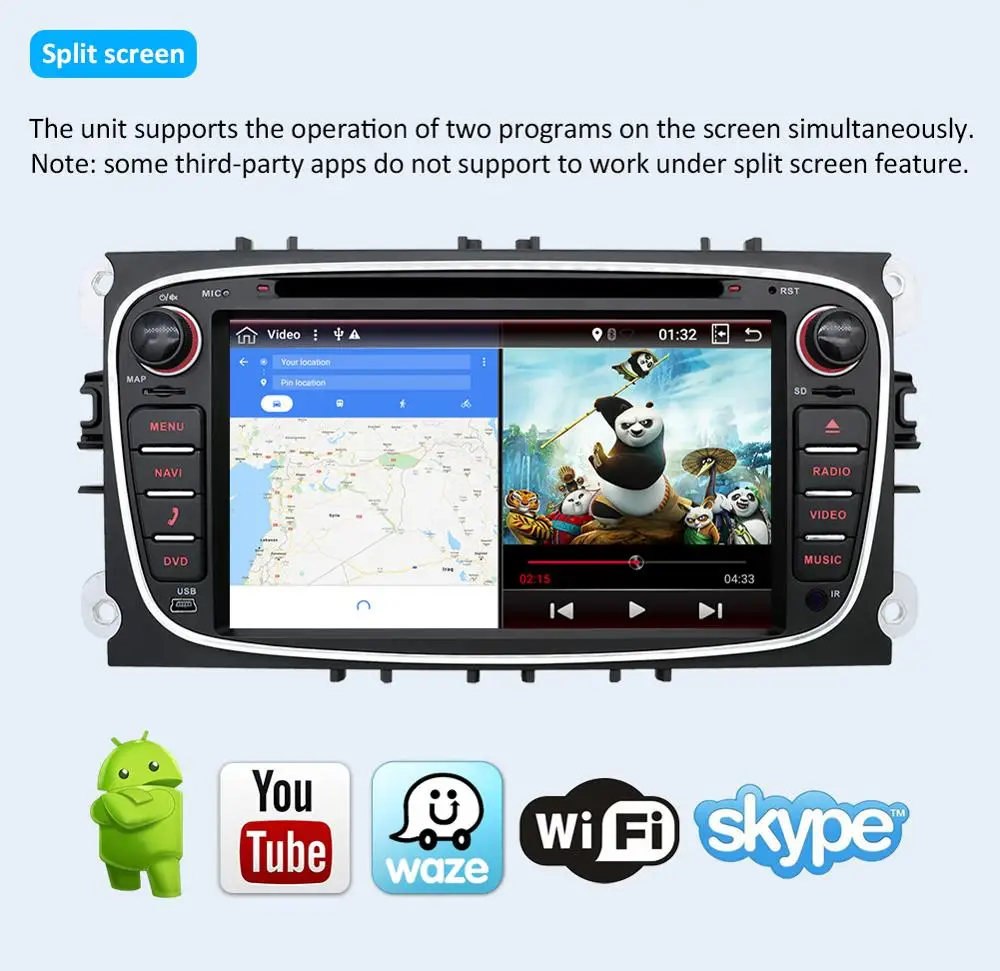 2 din Android 9,0 Восьмиядерный автомобильный dvd-плеер gps навигация для Ford Mondeo Focus2 Galaxy S-max с SWC аудио Радио стерео 4G+ 64G