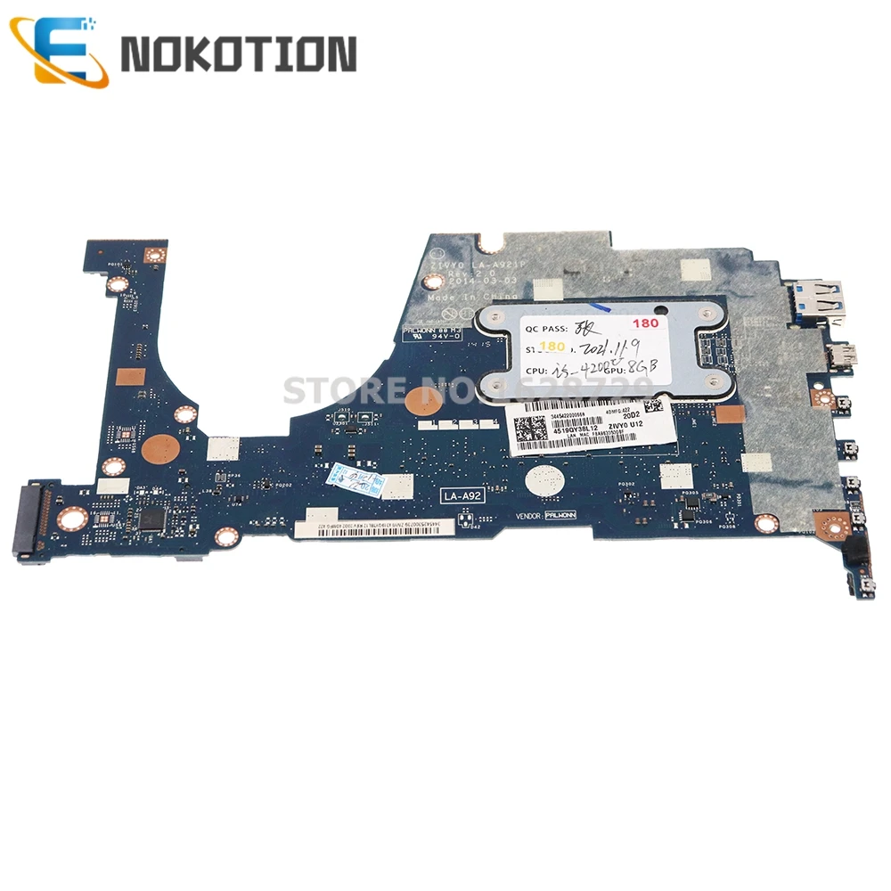 nokotion zivy0 la a921p main board for lenovo yoga 2 13 laptop motherboard with i5 4200u cpu 8gb ram free global shipping