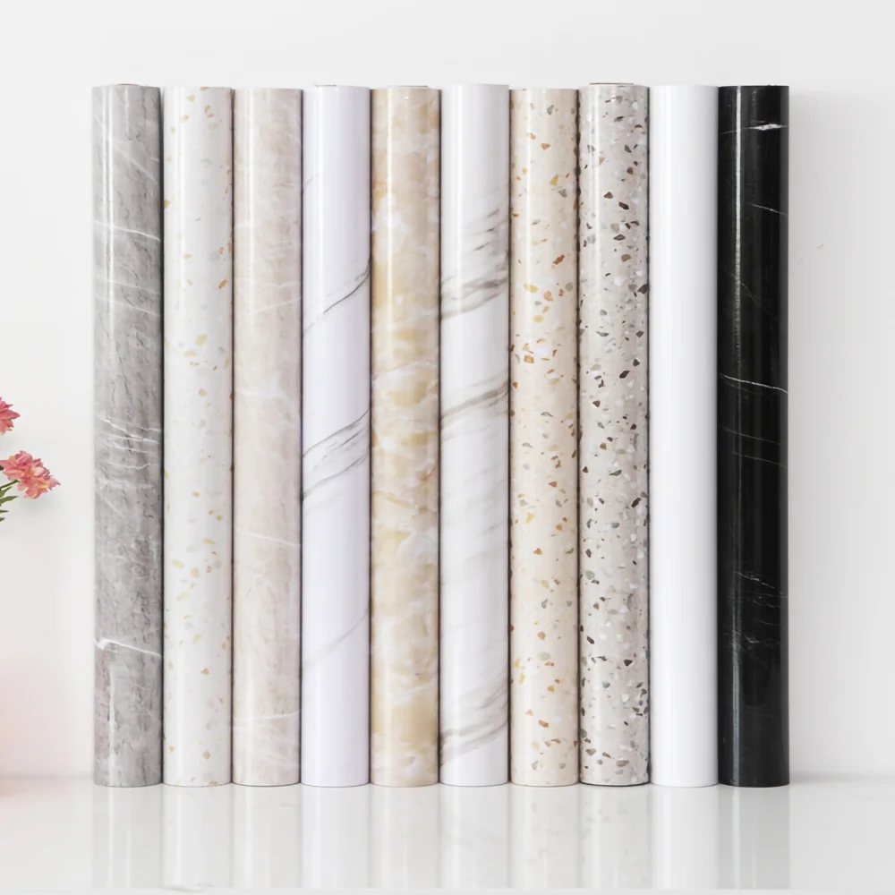 

Современная мебель для гостиной, настольная Водонепроницаемая мраморная настенная бумага, виниловая самоклеящаяся бумага, однотонный дом...