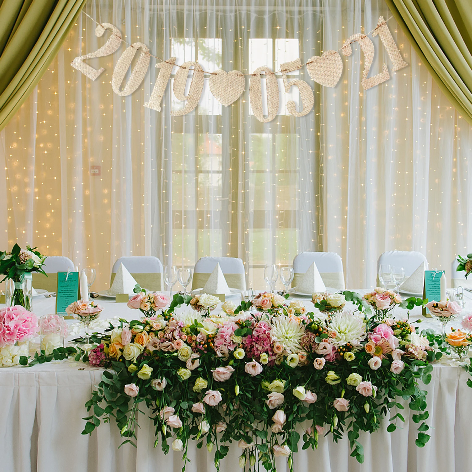 Винтажный Мешковина баннер с числом фон джутовый гессиан 0-9 цифр Бантинг DIY Декор