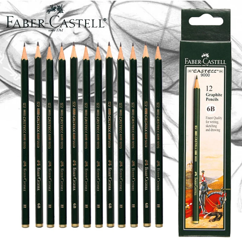 

12Pcs/boxed Faber-Castell 9000 sketch pencil 16 kinds of gray art professional drawing pencils are not easy to break