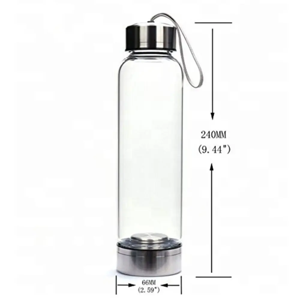 

Hexagonal Crystal Column Glass Bottle Portable Natural Crystal Column Gemstone Energy Healing Glass Water Bottle Cup Drinkware