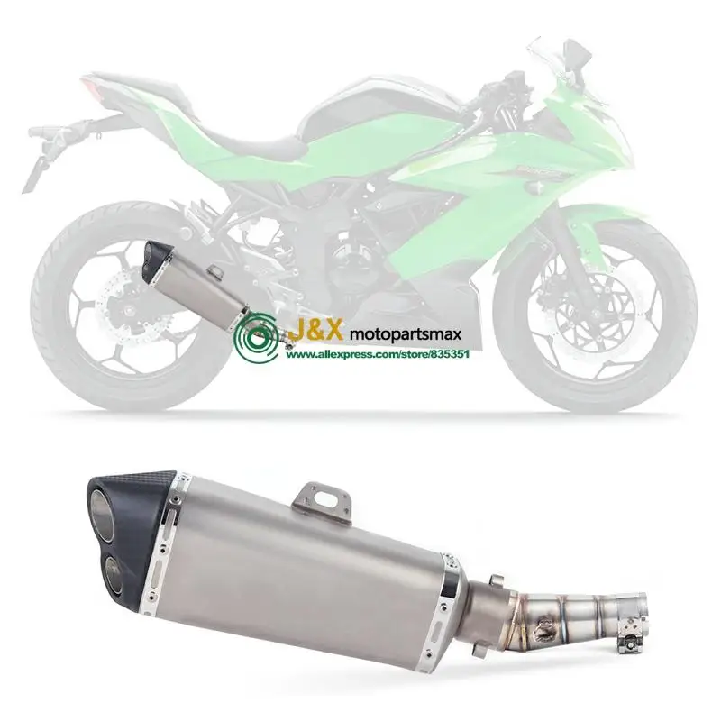 Ninja250R Ninja300 выхлопная средняя труба для Kawasaki Z250 2008 2015 ниндзя 300 2013 2016 250R 2012|motorcycle