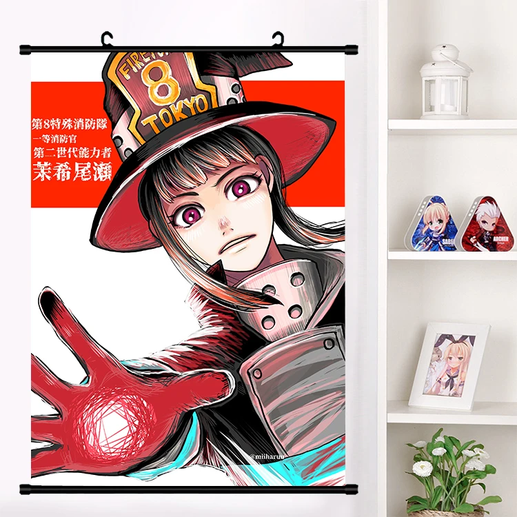 X Аниме Enn No Shouboutai Fire Force Arthur Boyle Iri Настенная роспись настенный плакат Otaku коллекция домашнего декора - Цвет: X