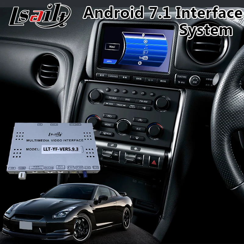 Lsailt Android 7,1 Автомобильный gps навигатор видео интерфейс для 2008- года Nissan GTR GT-R