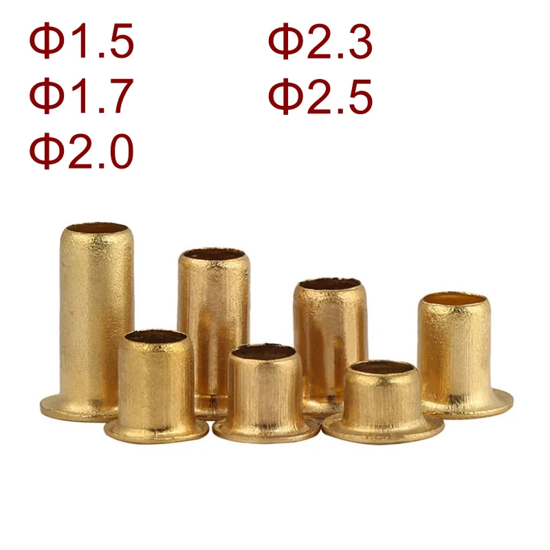 Латунные полые заклепки Φ1.5 Φ1.7 Φ2 Φ2.3 Φ2.5 латунные брендовая двухсторонняя