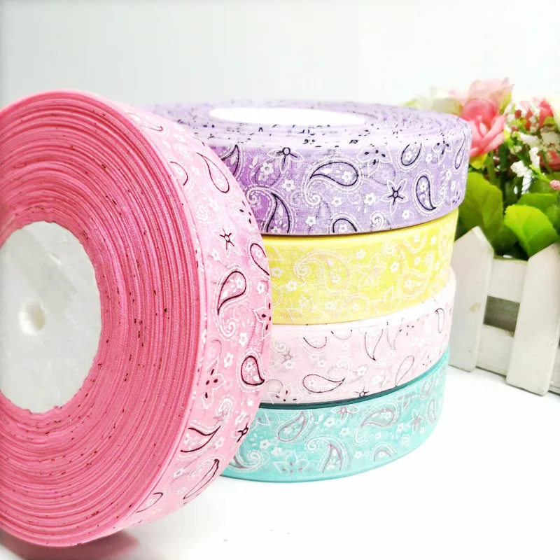 Лента из органзы с принтом 5/20 метров 25 мм|ribbon diy|organza ribbonprinted organza ribbon |