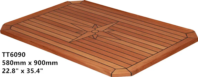 580mm x 900mm Тиковая столешница с Nautic Star и вырезанными углами 4 размера Морская Лодка RV Caravan - Цвет: 580mm x 900mm