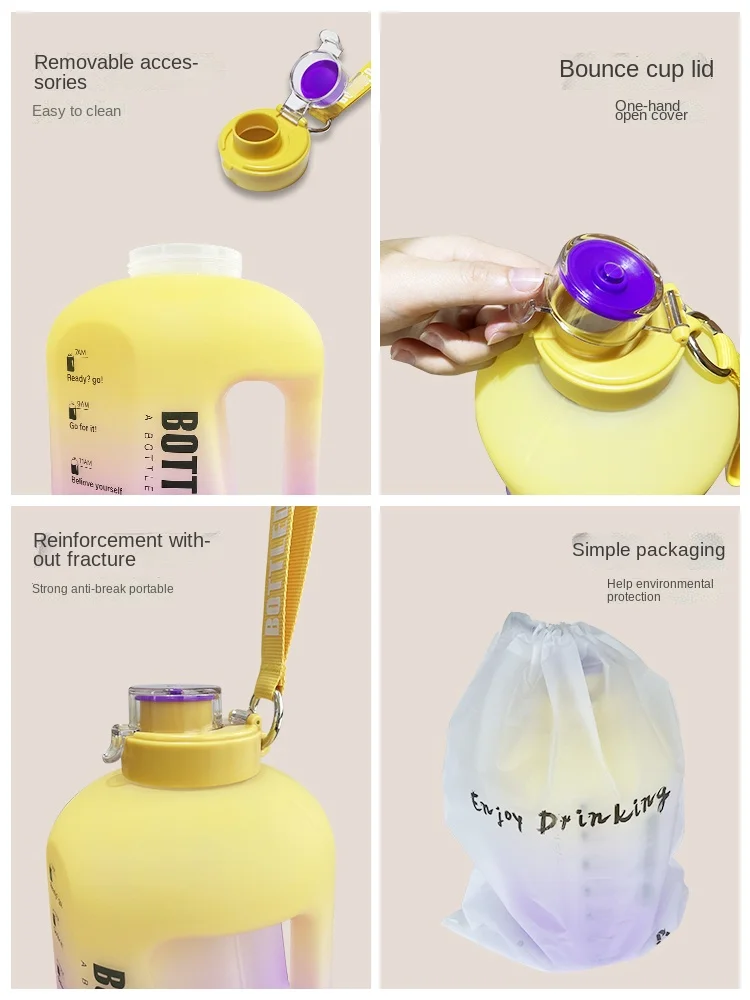 Спортивная бутылка для воды JOY портативная большой емкости фитнеса Большая