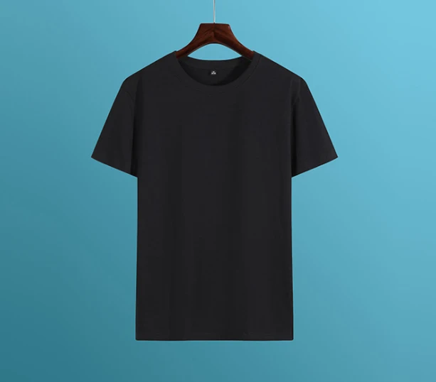 

New Zealand cotton T-neck advertising shirt custom men's short T-shirt work clothes group culture shirt logo custom HN12