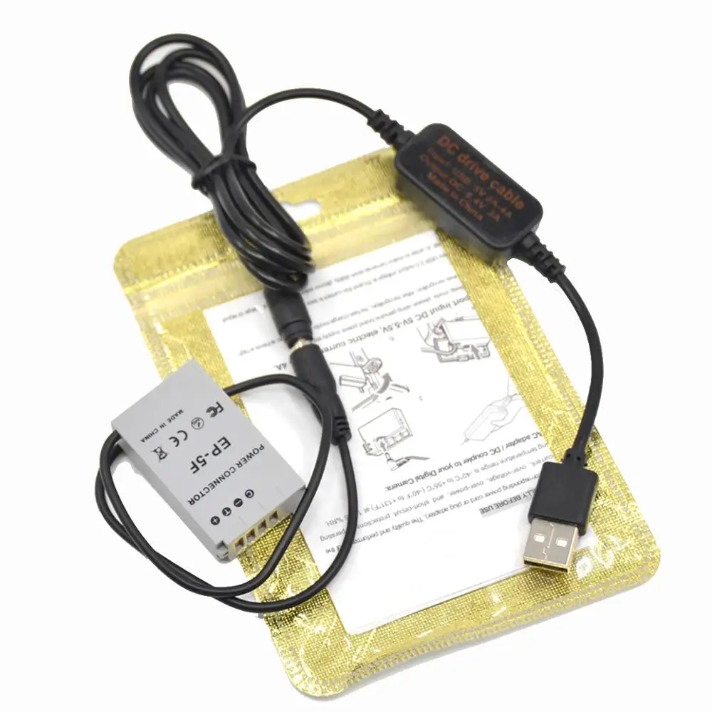 Camera mobile power bank supply usb cable EH-5 EH-5A+EP-5F DC Coupler EN-EL24 dummy battery for Nikon 1 J5 1J5 |
